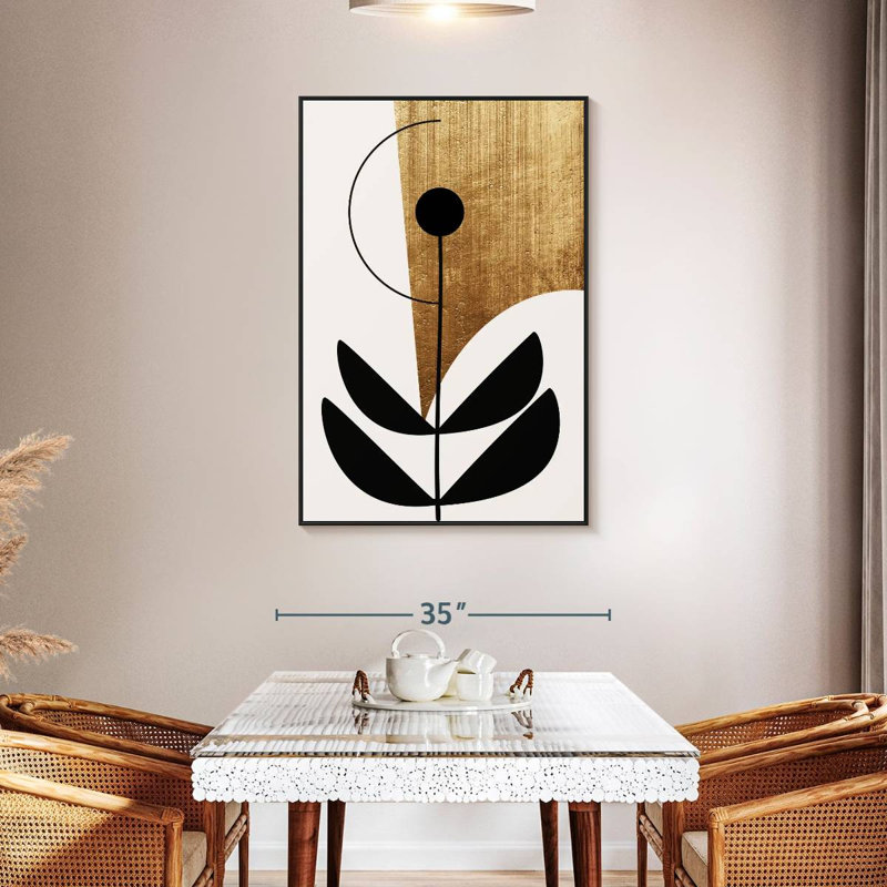 Nara Nero, 31 po x 46 po, Cadre flottant noir