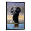 Elephant, Egret & Carmines 1 Piece Wall Art on Canvas-49987851-56675229