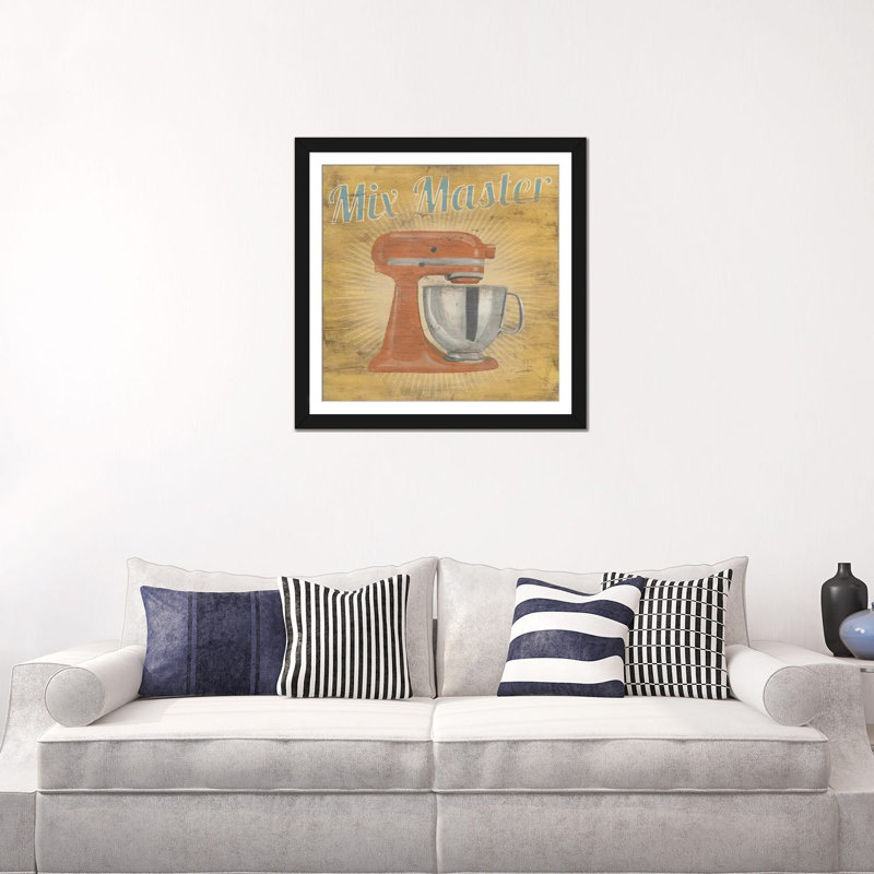 « hip cuisine iii », impression sur toile, H 24 po x l 24 po x P 1 po, Papier d'art encadré noir, Blanc