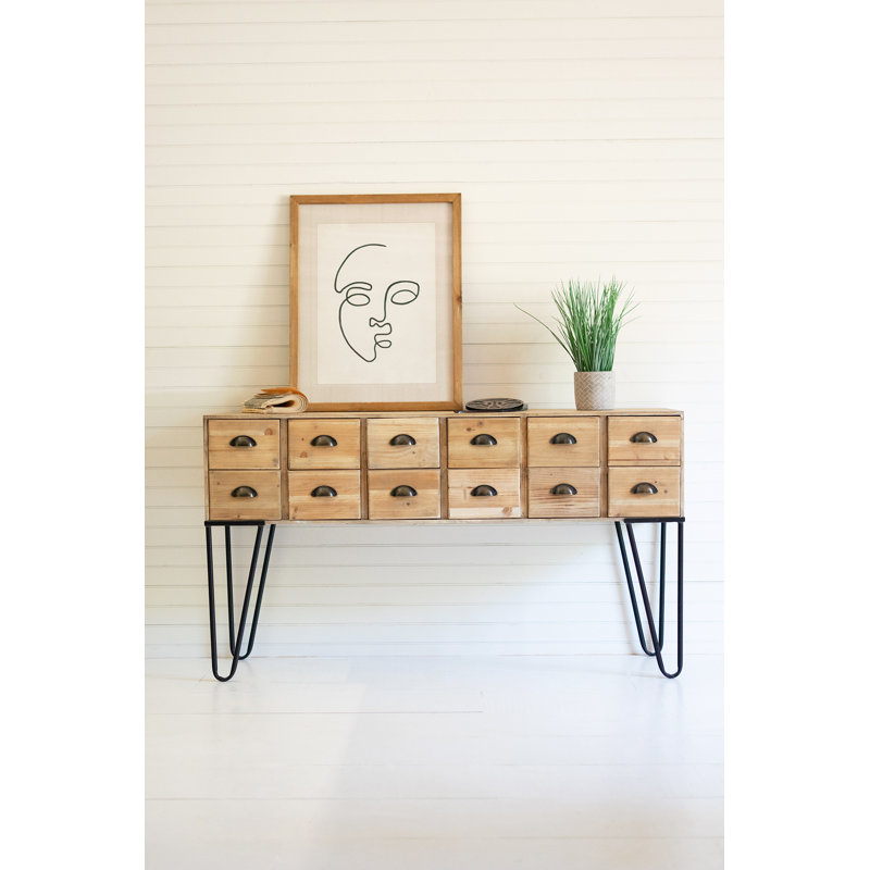 56.5'' Solid Wood Top Console Table