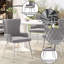 Velvet Upholstered Armchair in Grey