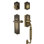 Nostalgic Warehouse Meadows Plate F Grip Handleset with Single Cylinder Deadbolt and Fleur Lever