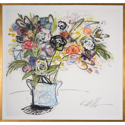 «Mixed Bouquet» par Robert Robinson - Peinture encadrée sur papier