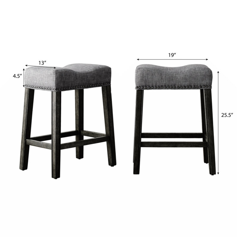 Tabouret de comptoir 25 po Midsomer, Gris foncé
