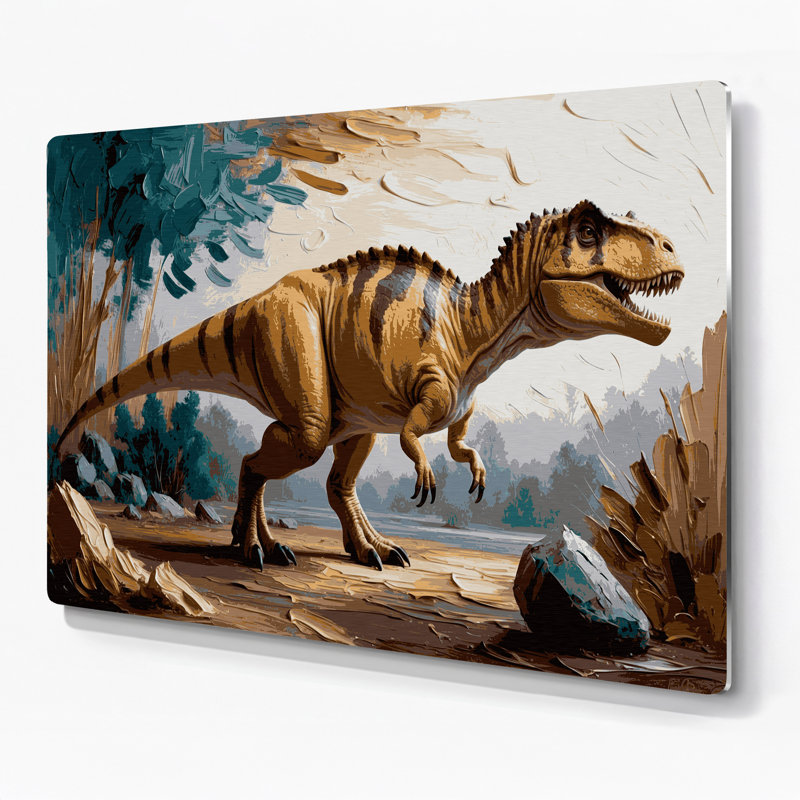 «Dinosaur Maiasaura», art mural en métal brun, H 11 po x l 14 po