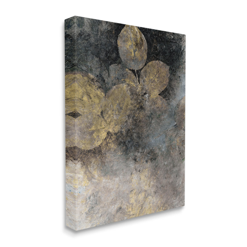 Feuilles de forêt abstraites sur toile par Blursbyai, H 48 po x l 36 po x P 1,5 po