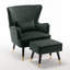 Upholstered With Footstool Wingback Chair-1281189395-1327265065