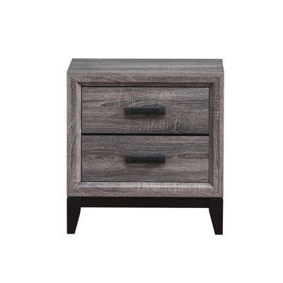 Center Glide Bedroom Nightstand In Grey With 2 Drawers Drawers, Production Method
