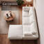 Canapé 3 places en lin blanc avec pouf, ensemble de canapé moderne rembourré