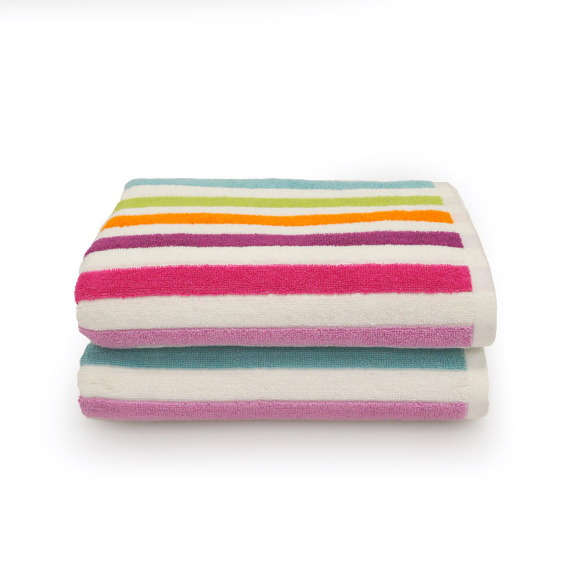 Multicoloured Striped Bath Towels - Pack Of 2