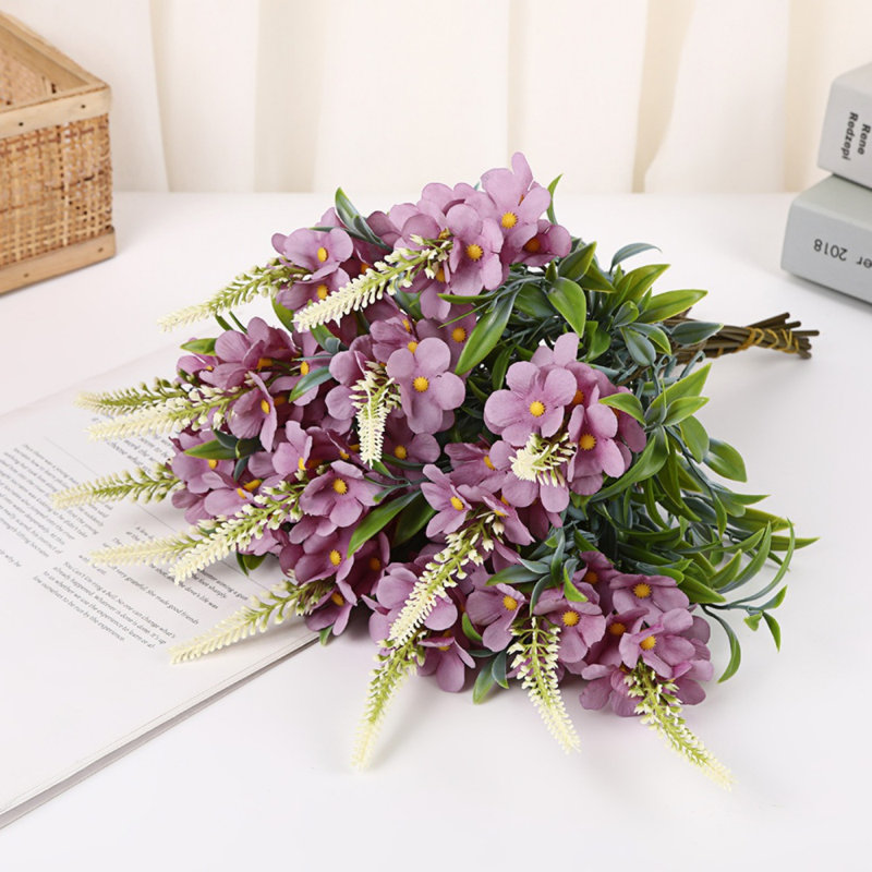 10 pièces de fleurs artificielles, fleurs de cerisier, flocons de neige, décoration intérieure, Mauve