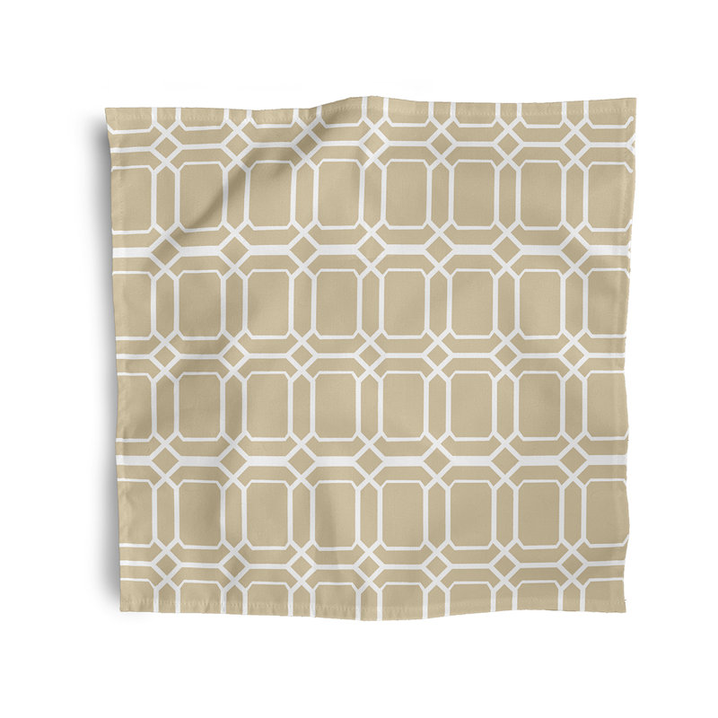Landel Polyester Geometric Square Napkin, Taupe