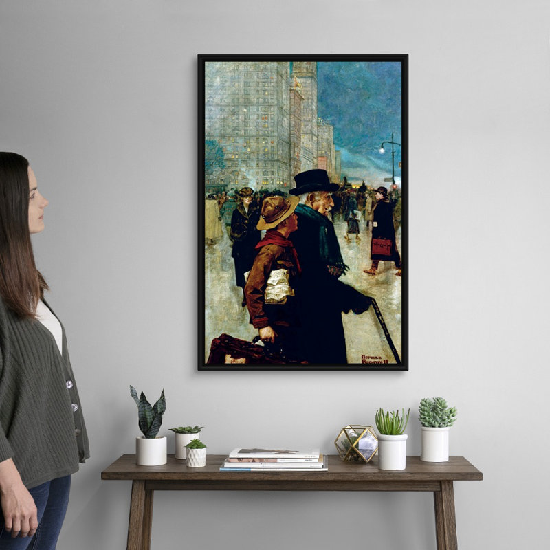 Art mural sur toile Norman Rockwell, Cadre flottant noir, H 38 po x l 26 po x P 1,75 po