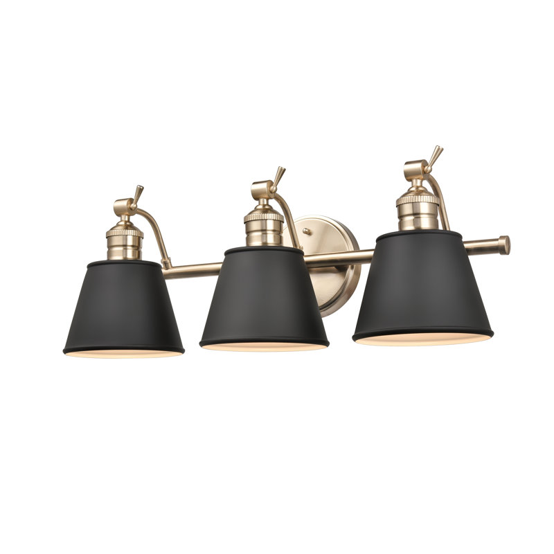 Éclairage pour salle de bain 3 lumières Alanni, Or moderne