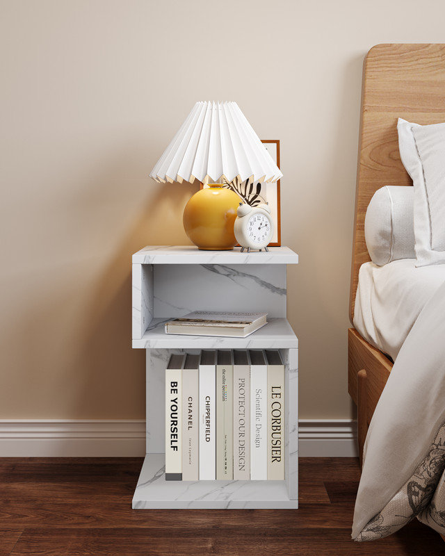 Visual Reference: Wrought Studio Geometric Design 20 S Shaped Nightstand With Versatile