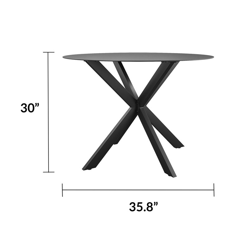 Metal Dining Table (indoor/outdoor), Charcoal