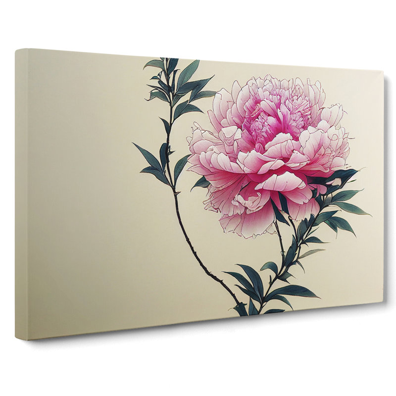 Intriguing Peony Flowers - Wrapped Canvas, 40cm H x 60cm W x 3cm D