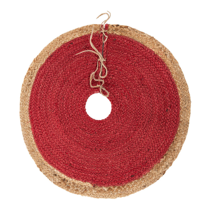Jupe d'arbre de Noël à tisser Unique, Rond 2 pi 2 po, Rouge