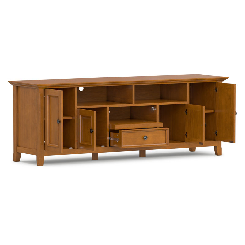 Amherst 72"W Solid Wood Transitional TV Stand for TVs up to 80" with 2 Cabinets, 2 Drawers, and Adjustable Shelves