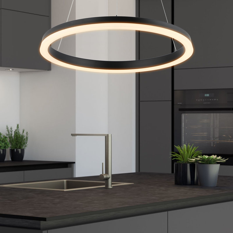 Luminaire suspendu géométrique à DEL Monthamre, Noir