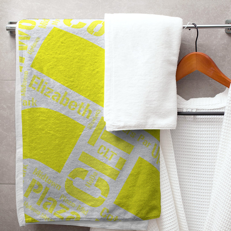 Bath Towel, Yellow, Microfiber, Charlotte