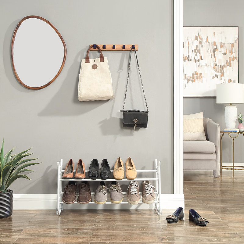 Expandable & Stackable 2-tier Shoe Rack, White