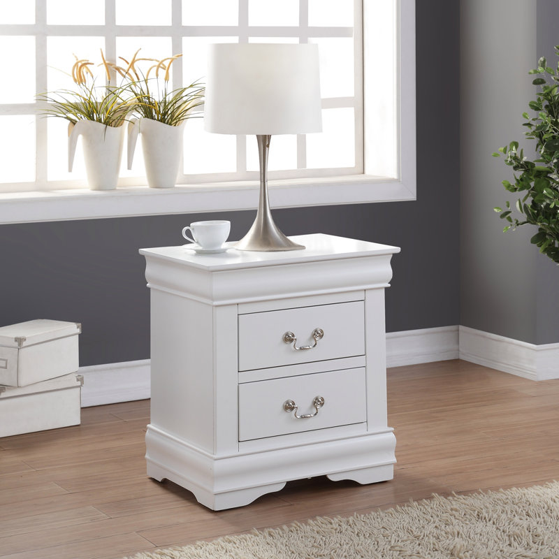 2-Drawer Nightstand, Dark Gray