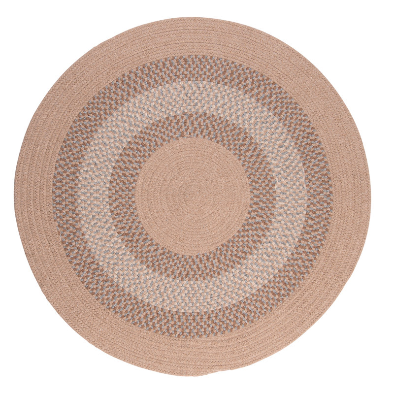 Tapis de zone avoine tressé géométrique Serafin, Rond 11 pi