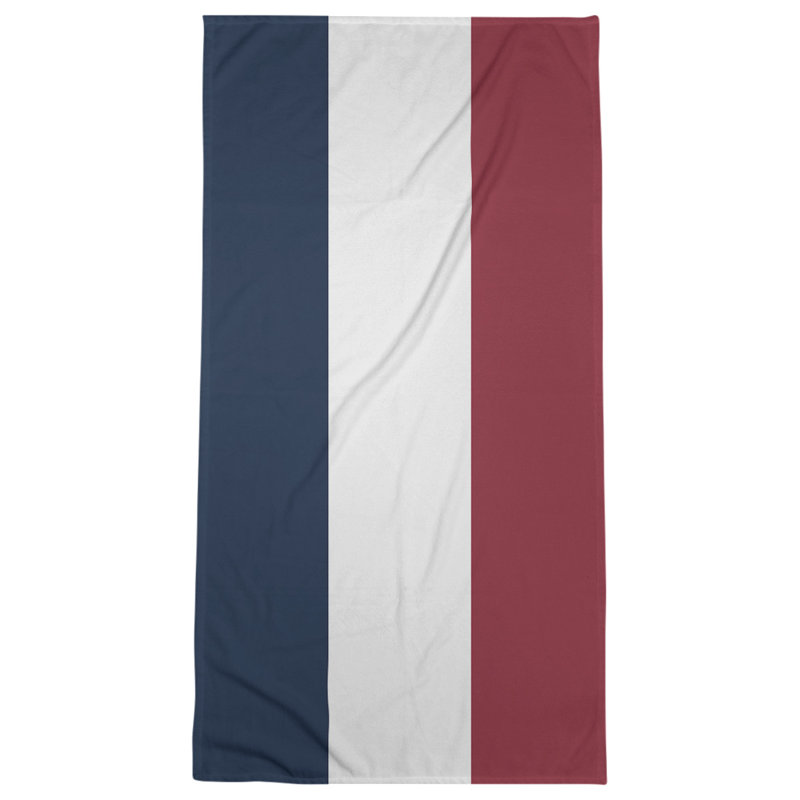 Cotton Blend Lightweight Bath Towel, Midnight Blue/White/Red