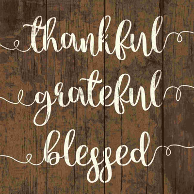 «Thankful Grateful», art textuel sur toile tendue