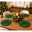 Ensemble de 4 napperons verts à motif de guirlande de Noël vert 4 pièces Holly Leaf