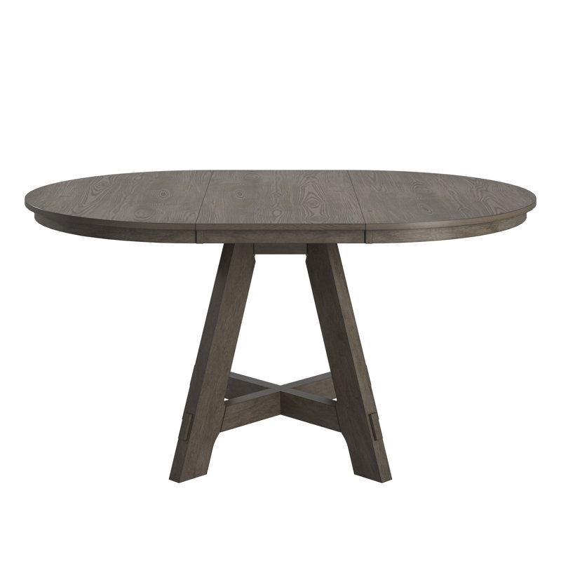Cipolla Wood Finish Extendable Round Dining Table - 42"-60", Gray