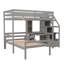 Lit mezzanine avec lit autonome, escalier de rangement, bureau, tablettes et tiroirs-1299104022
