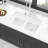 32" Undermount Ceramic Double Bowl Sink - White Basin For Sleek Kitchen Design Rectangular Practical Organization