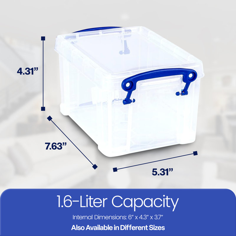  1.6L Storage Container w/Snap Lid & Clip Lock Handle, 12 Pack