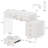 Modern White Acrylic Computer Desk with 5 Drawers for Home Office