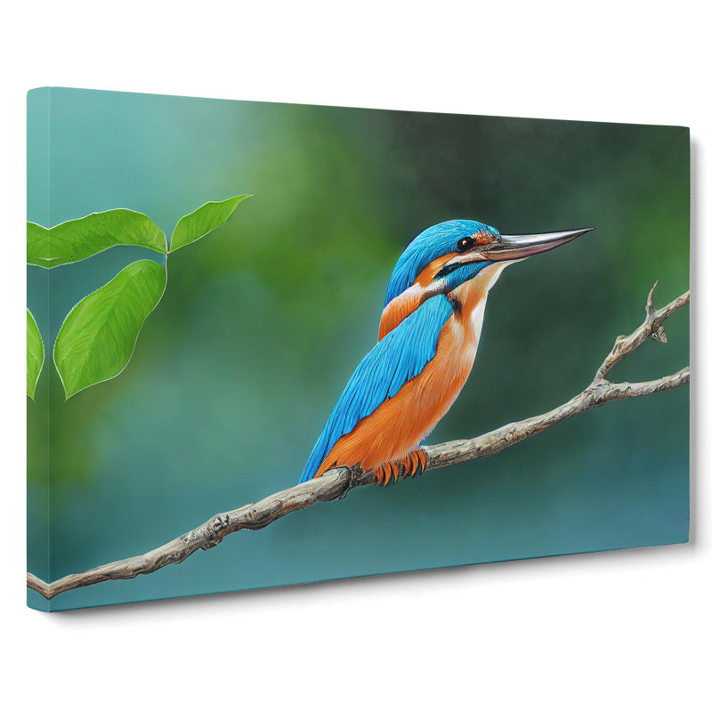 Evocative Kingfisher Bird - Wrapped Canvas