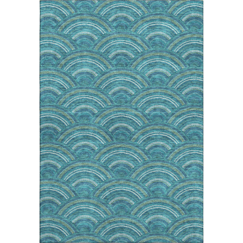Premium Machine Washable Prisco Teal Rug, Rectangle 8' x 10'