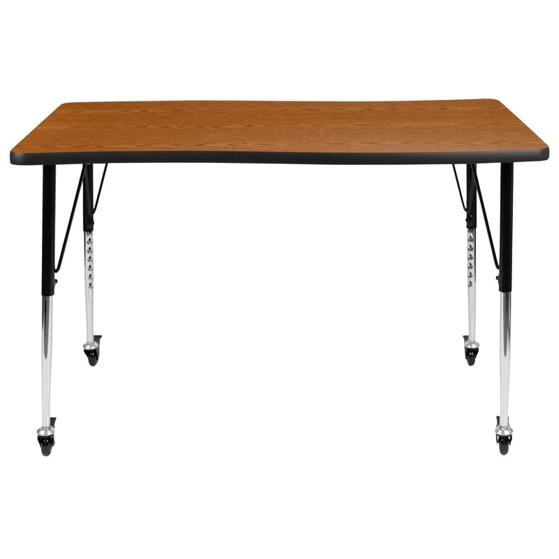 Table d'activité rectangulaire à hauteur réglable Goddard l 28 po x L 47,5 po, Chêne, L 28 po x P 47,5 po x H 22 à 30 po, Oui