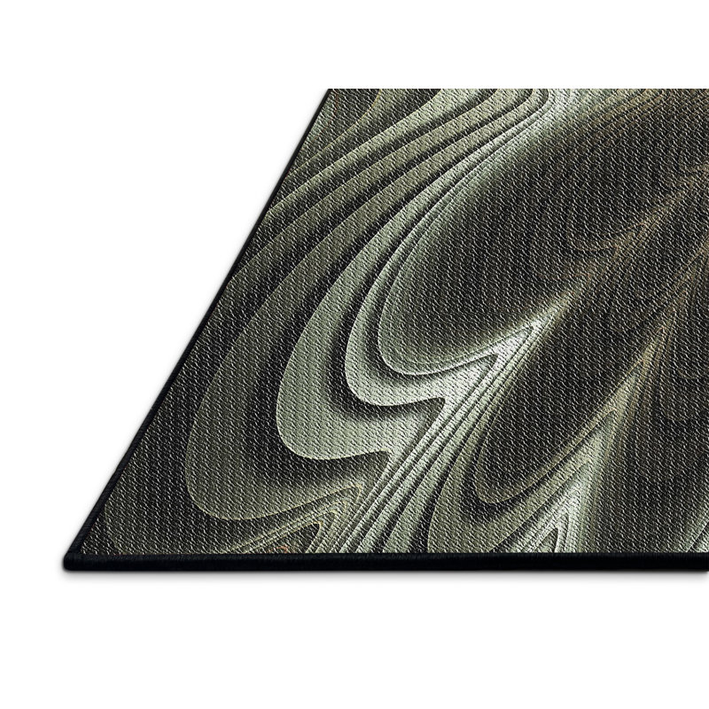 Tapis gris tissé à la machine, Rectangle 7 pi x 9 pi