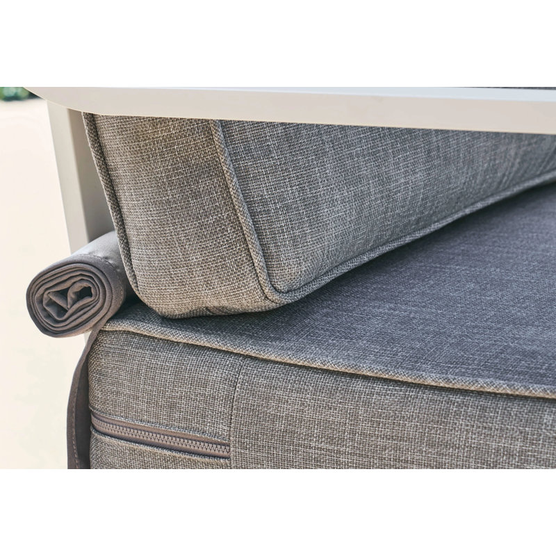 White Aluminum Outdoor Corner Chair - Left; Pacific Fog Gray