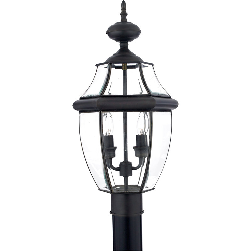 Newbury 2-Light Medici Bronze Outdoor Post Lantern, Medici Bronze