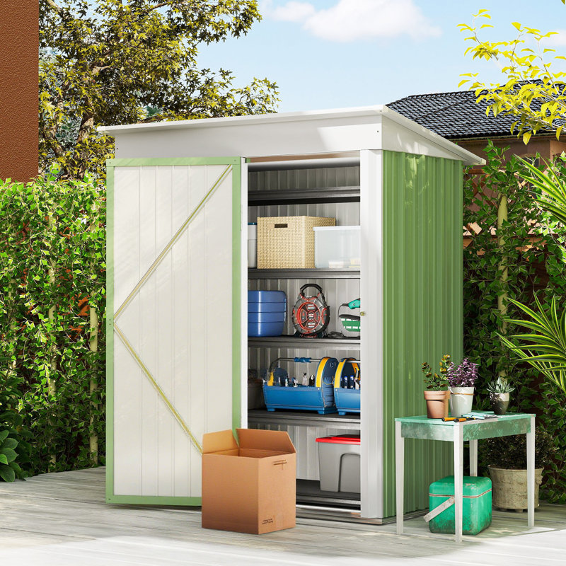 Ammaley 5 ft. W x 3 ft. D Metal Flat Tool Shed