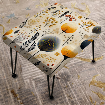 Cottage Yellow And Beige Garden Grace - Floral Rectangle Ottoman