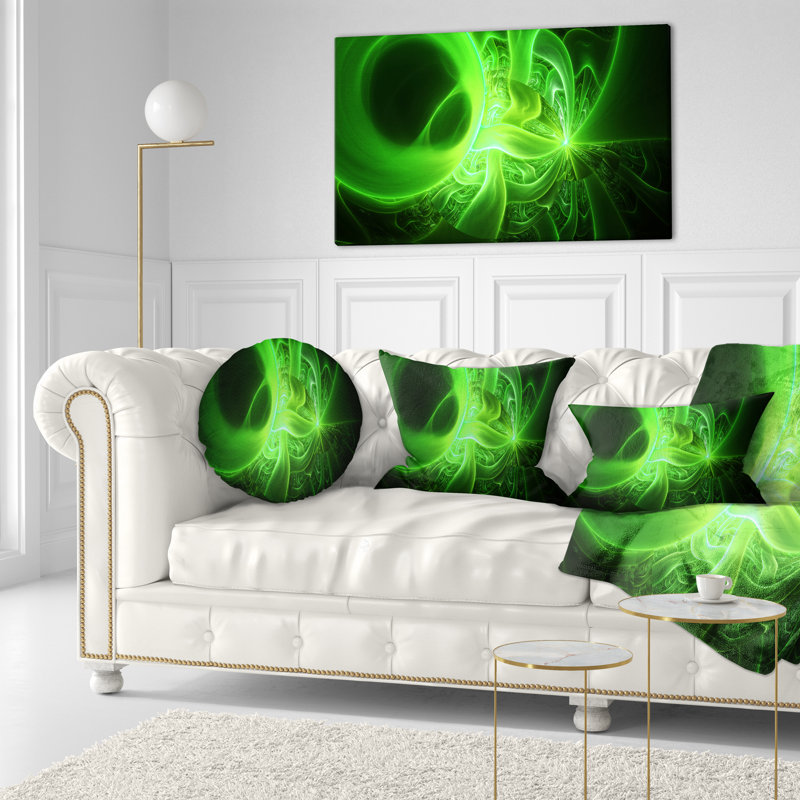 Designs on Black - Coussin imprimé abstrait, Vert