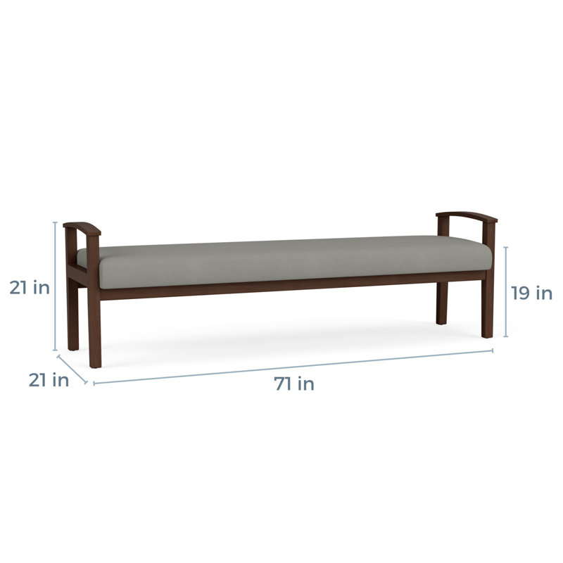 Banc en bois massif Amherst, Noyer Riftwood, Patriot Plus