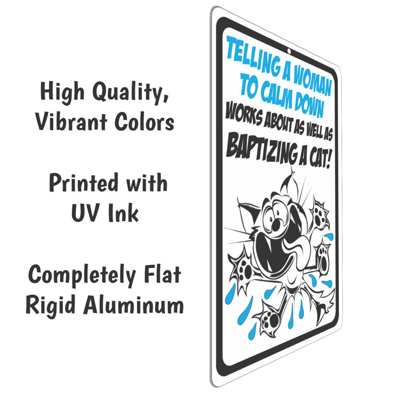 Funny Metal Cat Sign