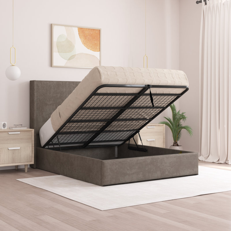 Boiko Upholstered Ottoman Storage Bed, Small Double (4'), Mole