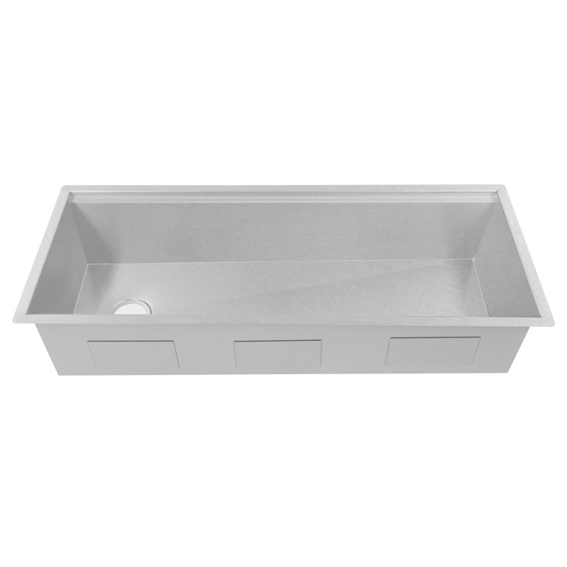 ZLINE 43" Garmisch Undermount Single Bowl Fingerprint Resistant Stainless Steel Kitchen Sink with Bottom Grid and Accessories
