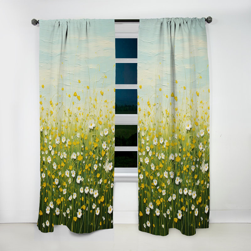 Rêve de minimalisme Gennifer Buttercups - rideau en velours traditionnel - obscurcissant - 1 panneau, L 52 po x L 120 po